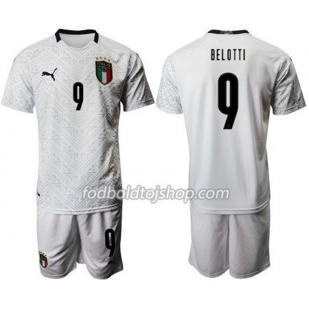 Italien Andrea Belotti 9 Børn Udebane Fodboldsætsæt Euro 2020 S/S (+ Korte bukser)